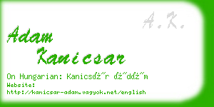 adam kanicsar business card